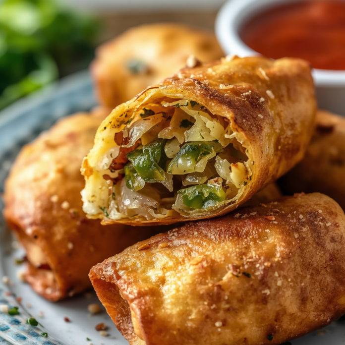Jalapeño Popper Egg Rolls (Air Fryer Crispy)
