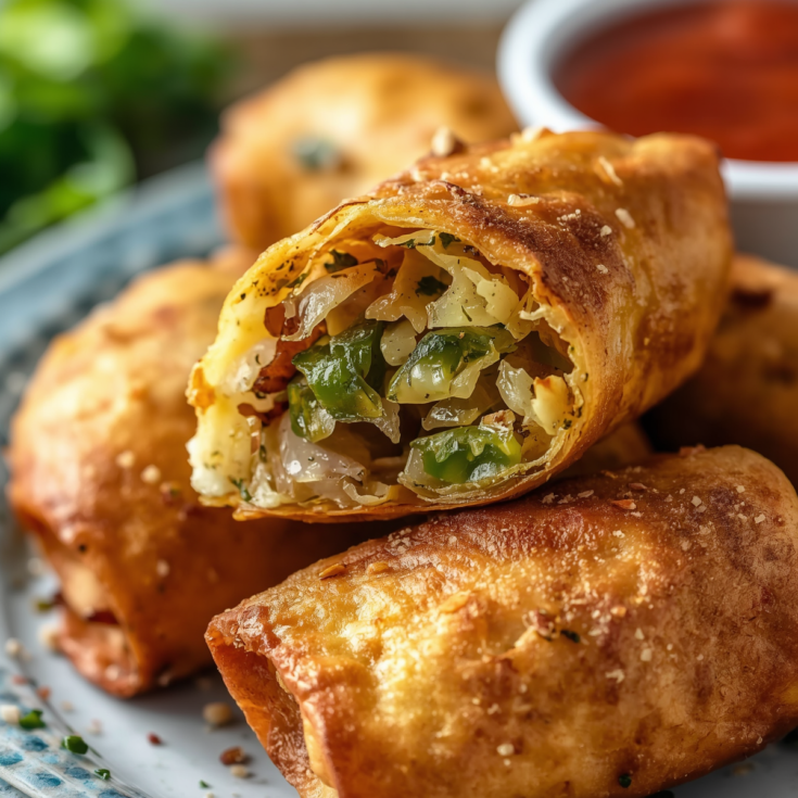 Jalapeño Popper Egg Rolls (Air Fryer Crispy)