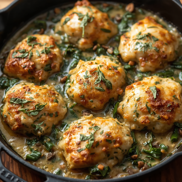 Low Carb Chicken Spinach and Mushroom Oven Bake