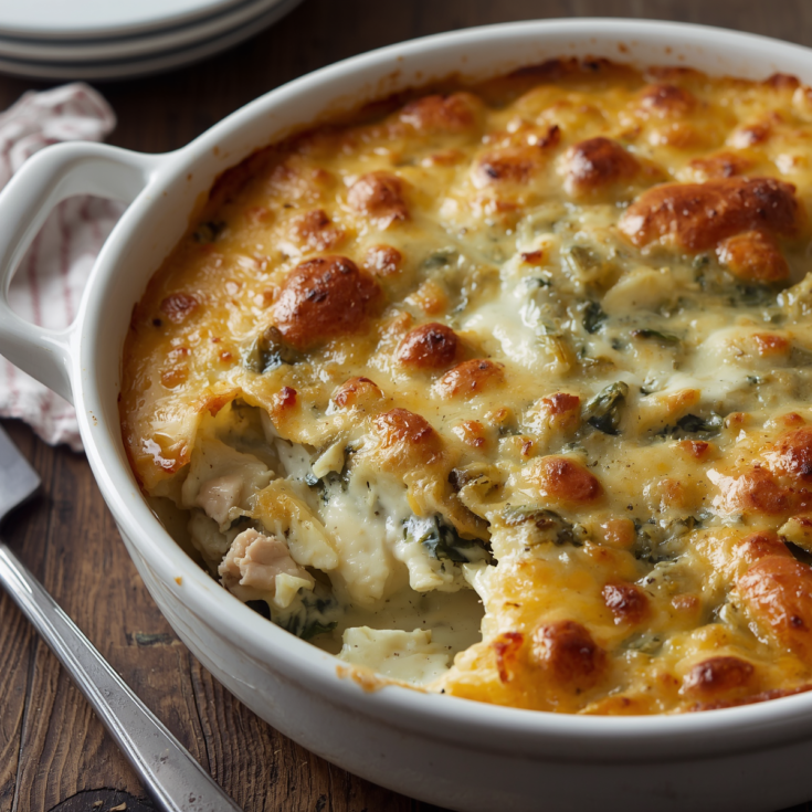 Spinach Artichoke Chicken Bake Creamy Cheesy Comfort