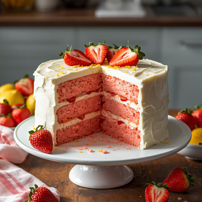 Insanely Good Strawberry Lemonade Cake Recipe