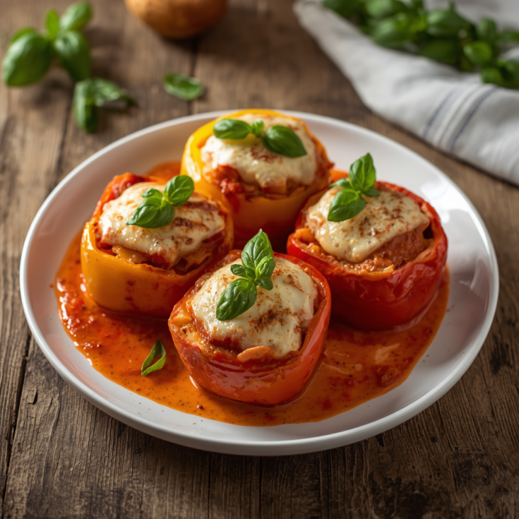 White Lasagna Stuffed Peppers