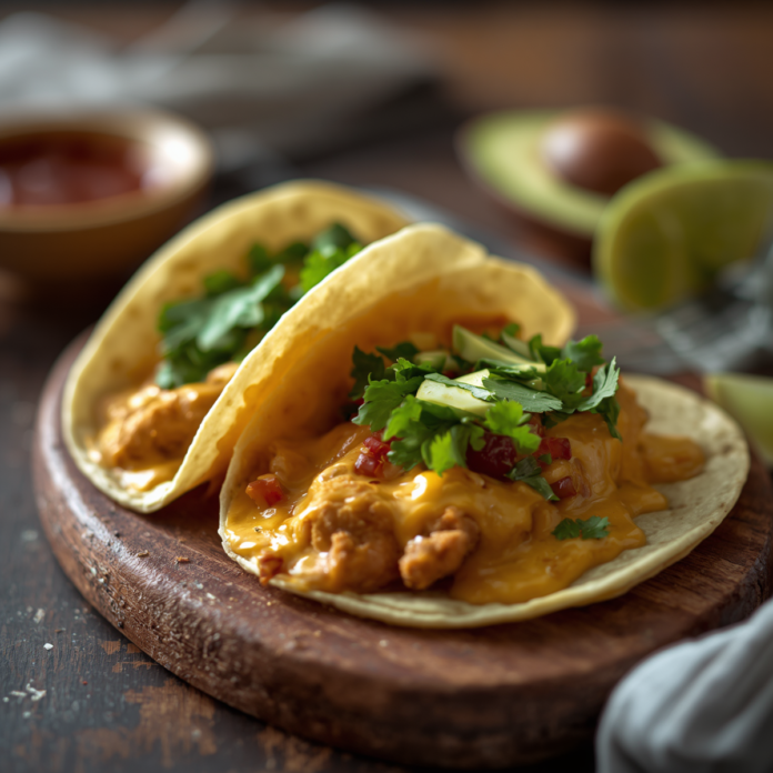 Cheesy Queso Chicken Tacos Recipe