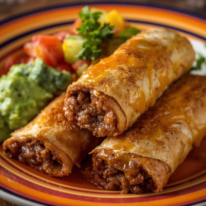 Crispy Cheesy Beef Chimichangas Recipe