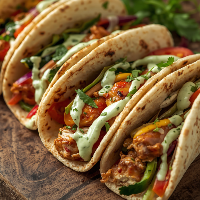 Juicy Chicken Pitas with Herby Ranch Sauce Recipe