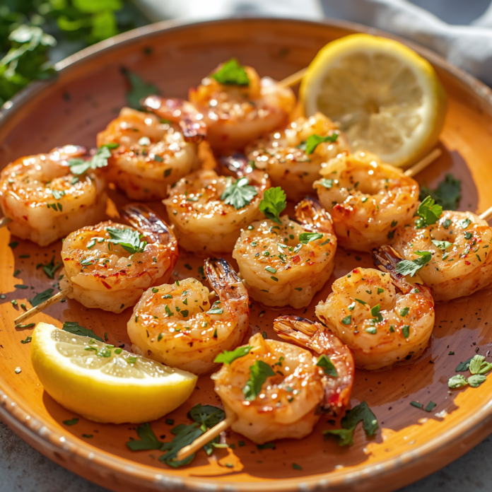 Juicy Lemon Pepper Shrimp Skewers Recipe