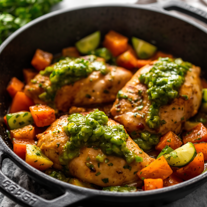 One Pan Salsa Verde Chicken Recipe