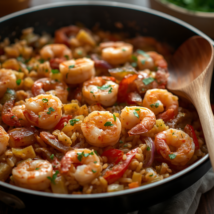Quick One-Pan Garlic Shrimp and Rice Recipe