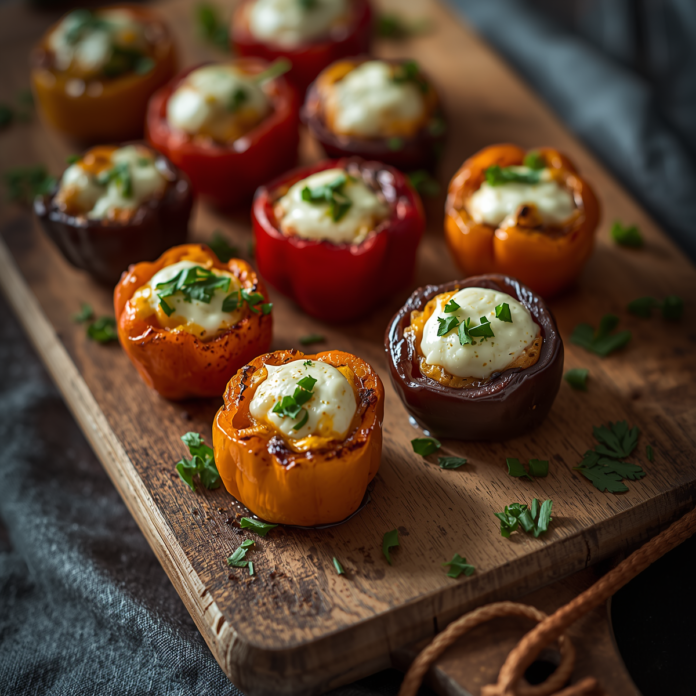 Roasted Goat Cheese Stuffed Mini Peppers Recipe Party Appetizer