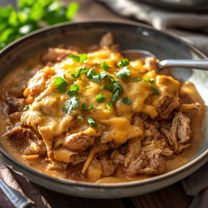 Healthy Crockpot Chicken Philly Cheesesteak Recipe