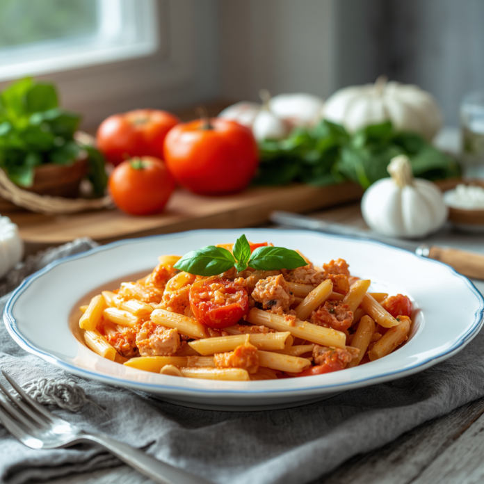 Easy Creamy Turkey Tomato Penne Recipe