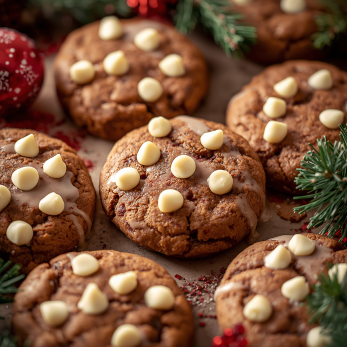 Bakery Style Gingerbread White Chocolate Chip Cookies Recipe