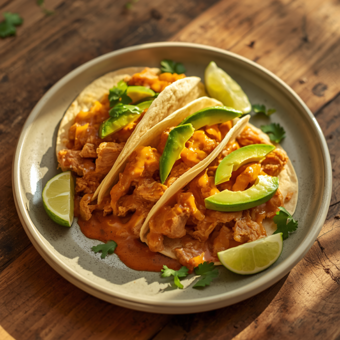 Slow Cooker Queso Chicken Tacos Recipe Creamy Comfort Food